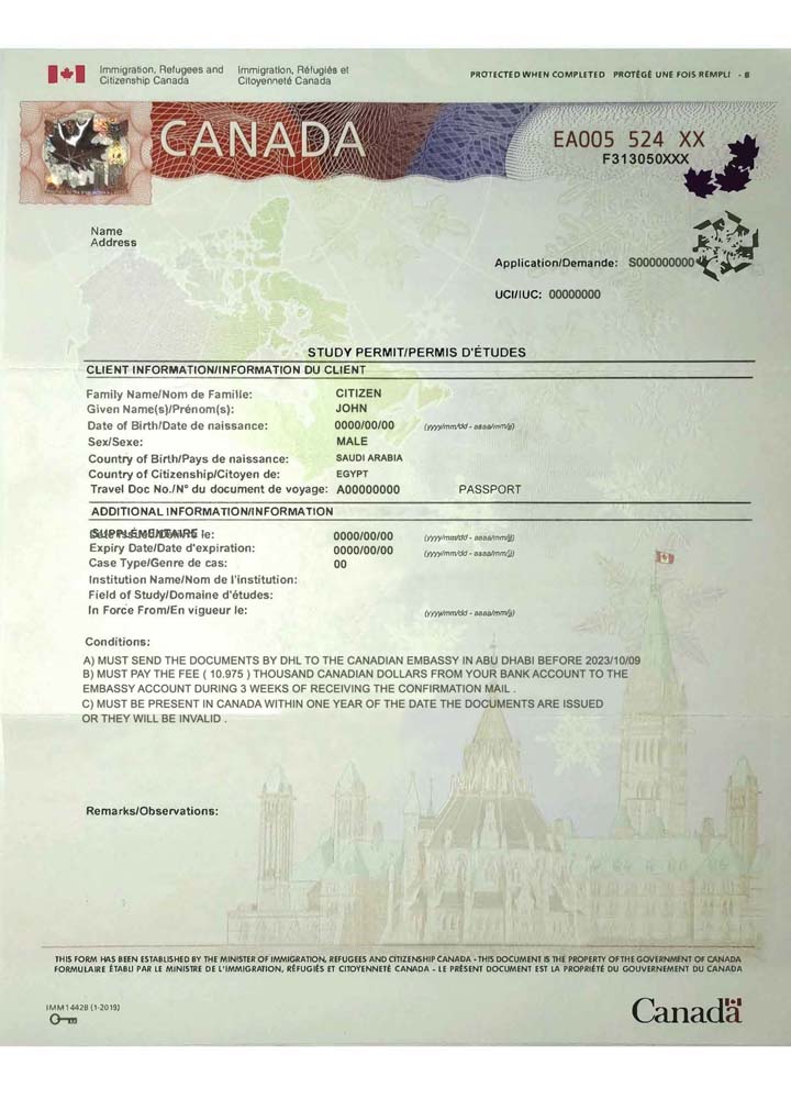 Canada study permit